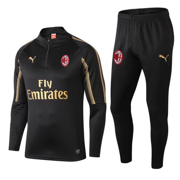 Chandal Del Niños AC Milan 2018-2019 Negro Oro